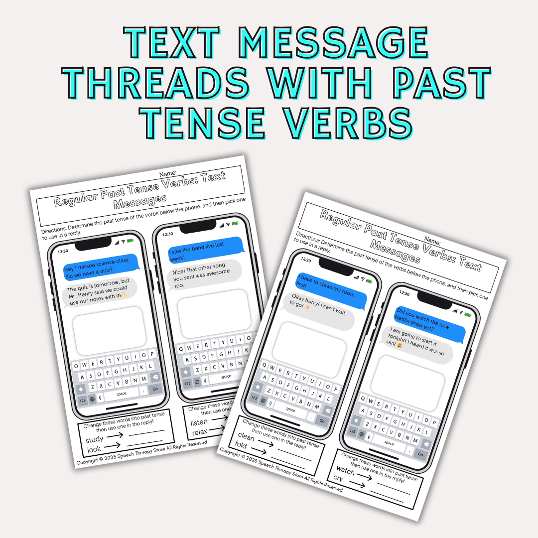 Text message activity regular past tense