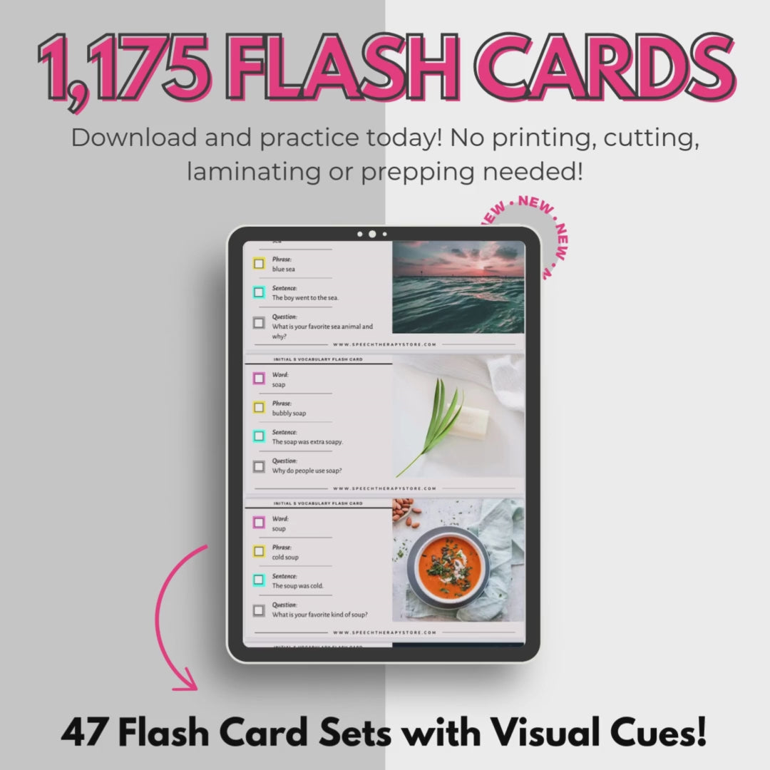 Later Developing Flashcards Articulation Speech Therapy Interactive