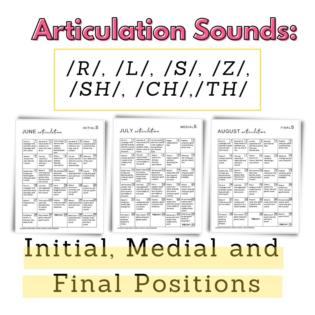 Summer Homework Bundle: Articulation, Language, & Social Skills