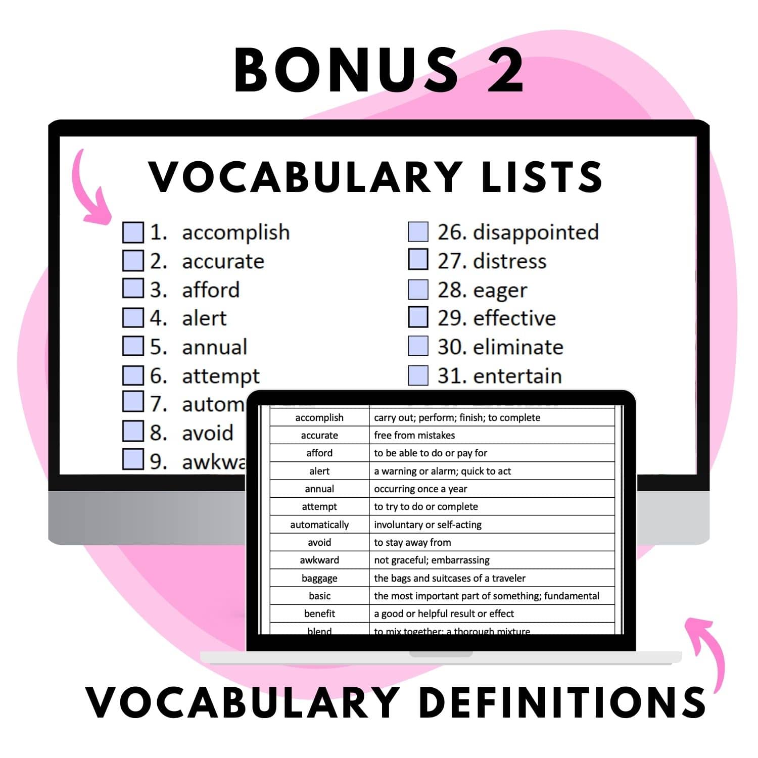 tier 2 vocabulary lists 4th grade