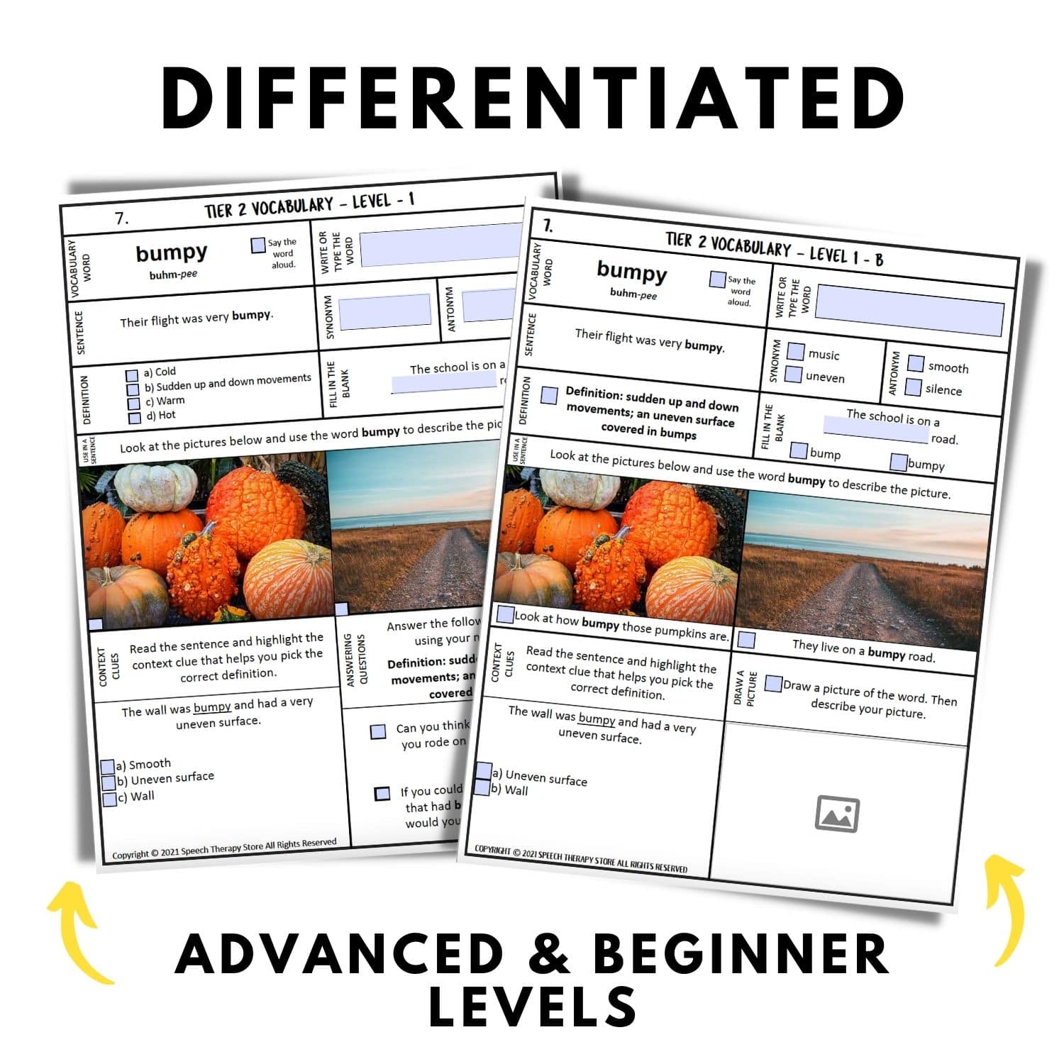 tier 2 vocabulary words differentiated kindergarten