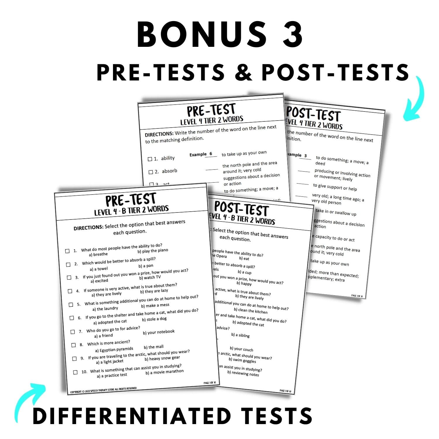 tier 2 words tests 3rd grade