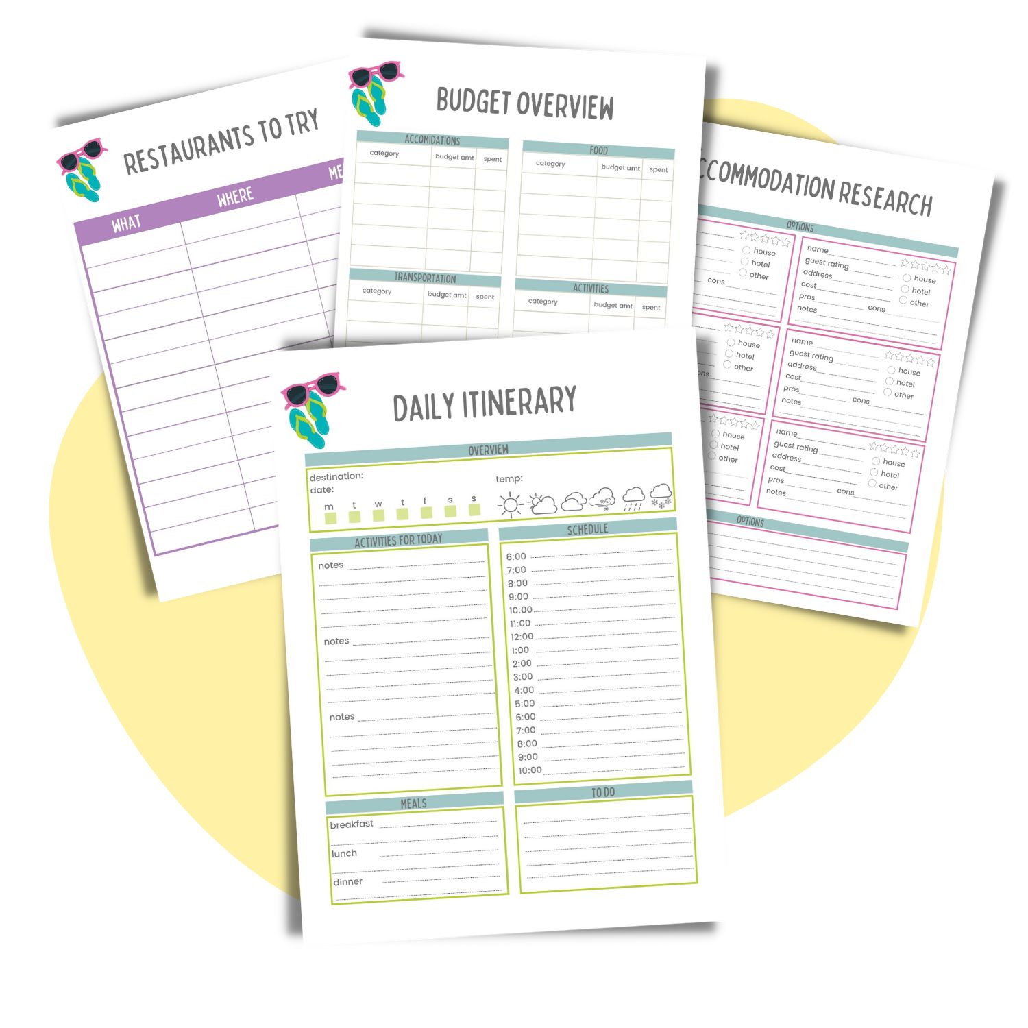 travel planner pages