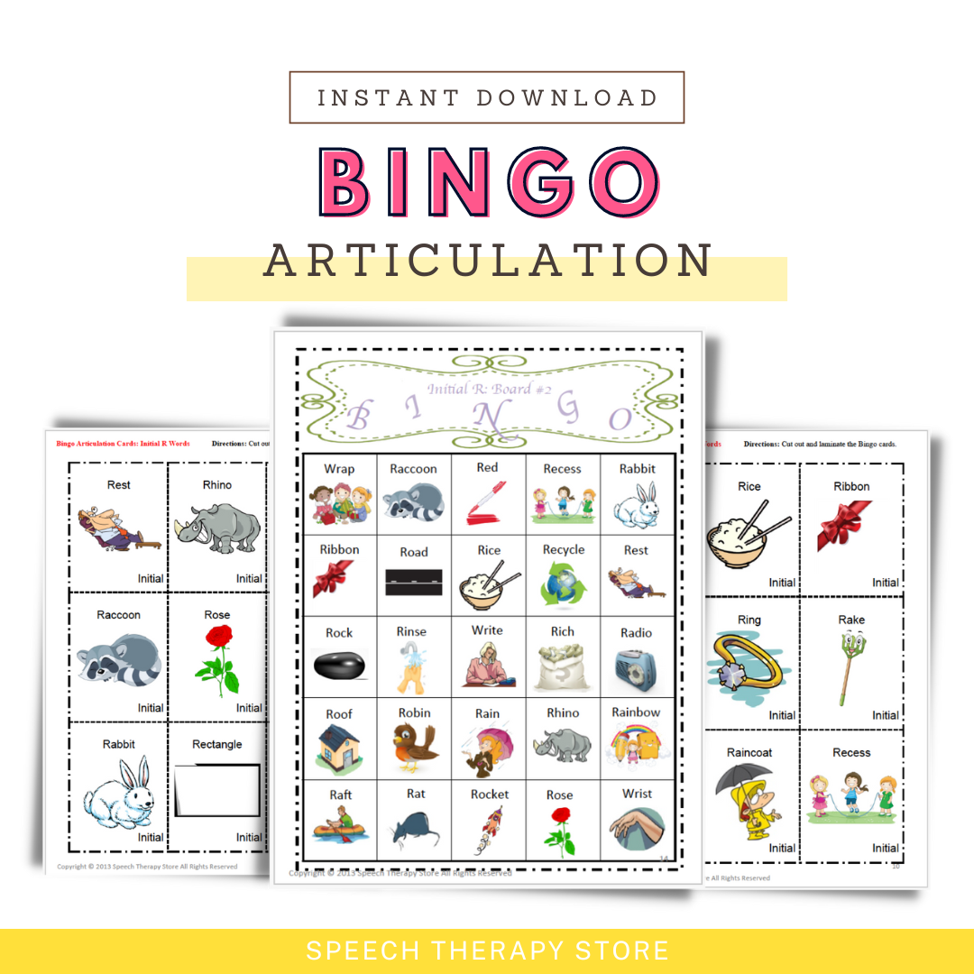 Articulation Bingo Speech Therapy Store