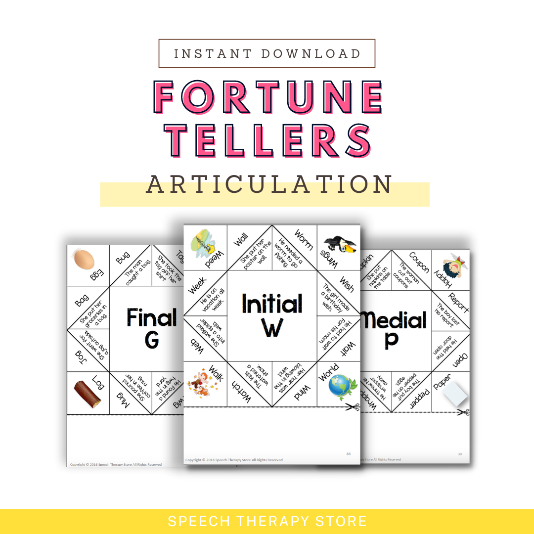 articulation fortune tellers speech therapy