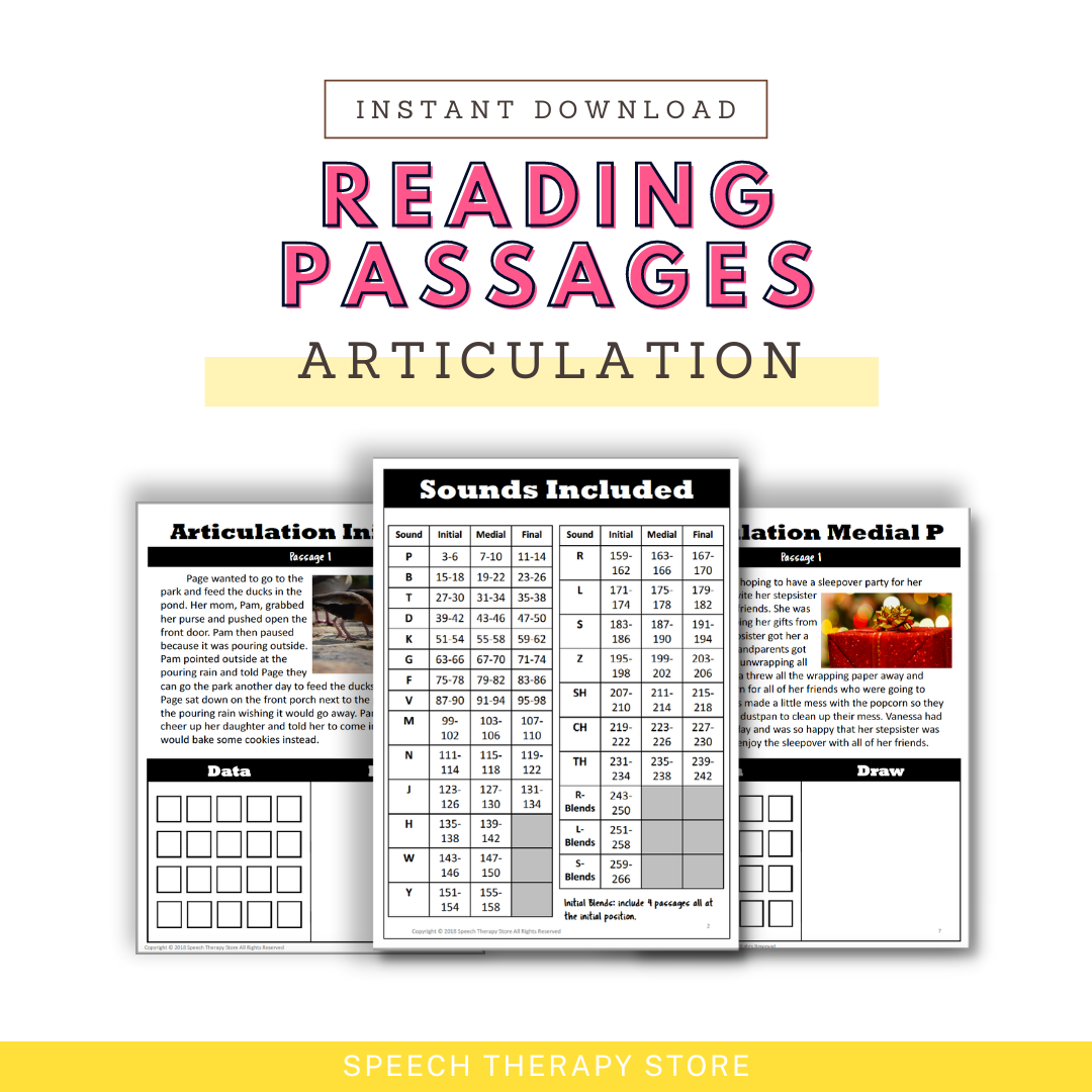 articulation reading passages