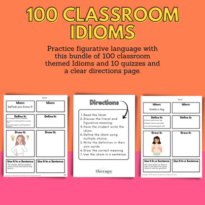 classroom-idioms-worksheets
