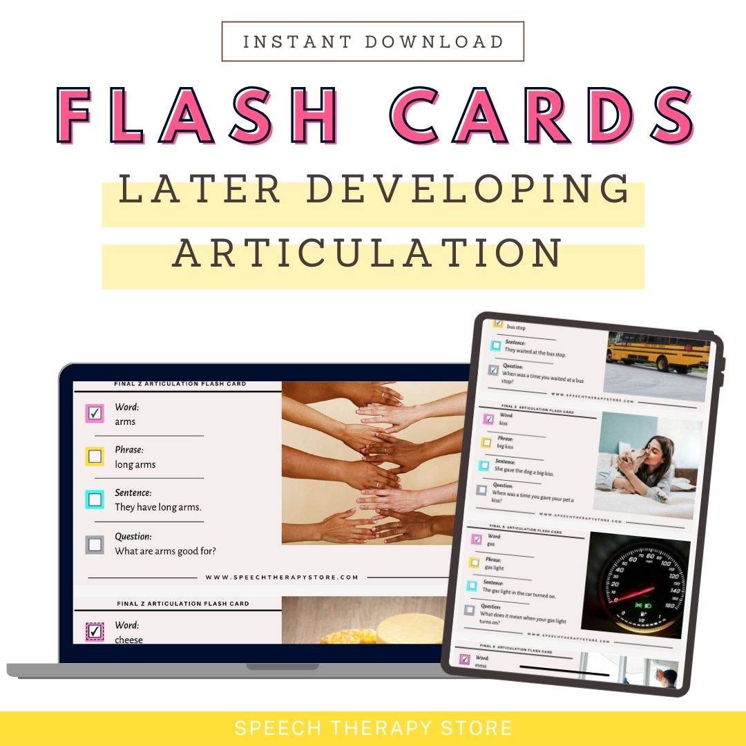 Later Card Articulation Flash Cards Later Developing Set Speech Therapy – Speech ...