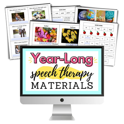 Year-Long Speech Therapy Materials