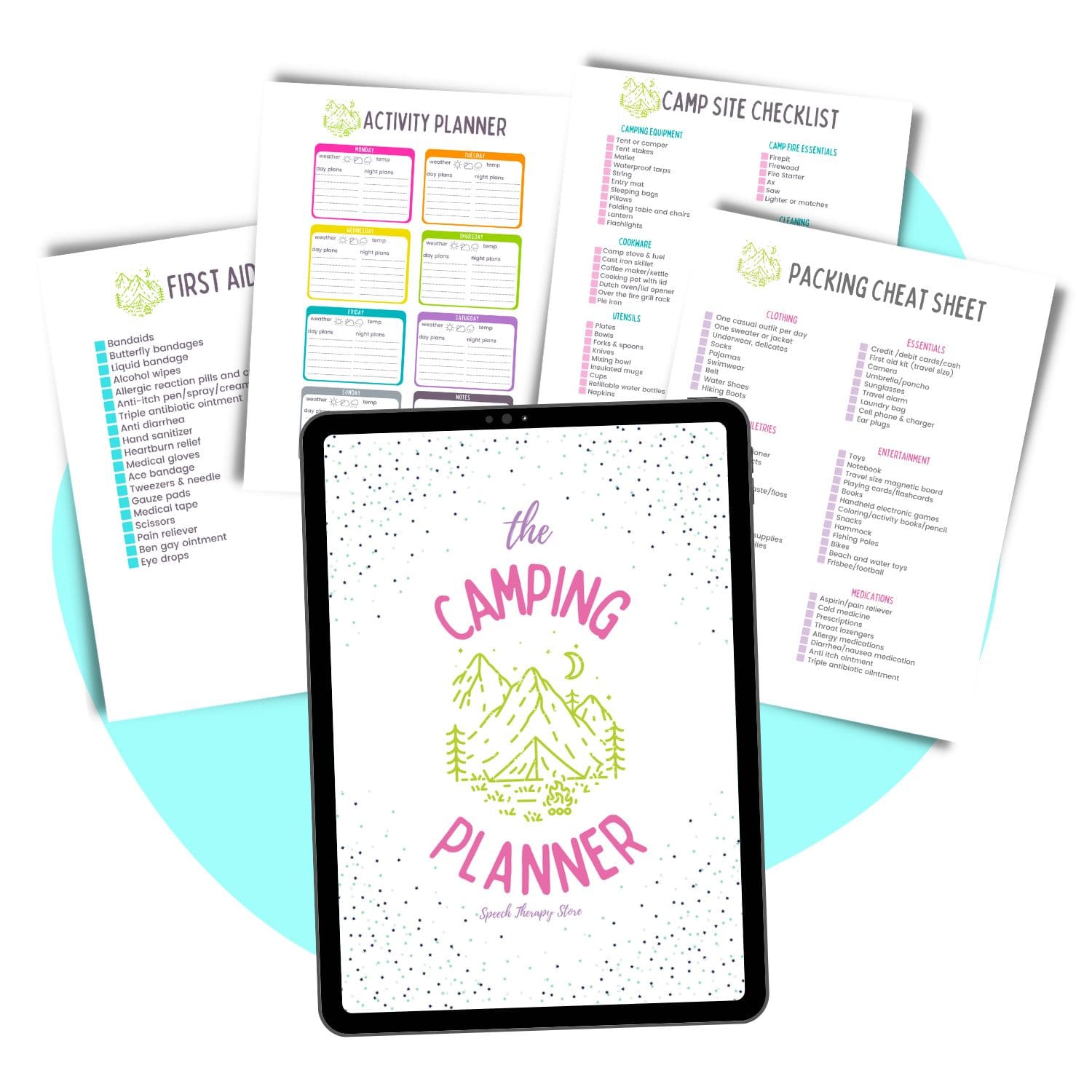 camping planner packing lists