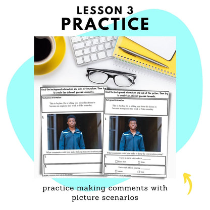 practice making comments with pictures