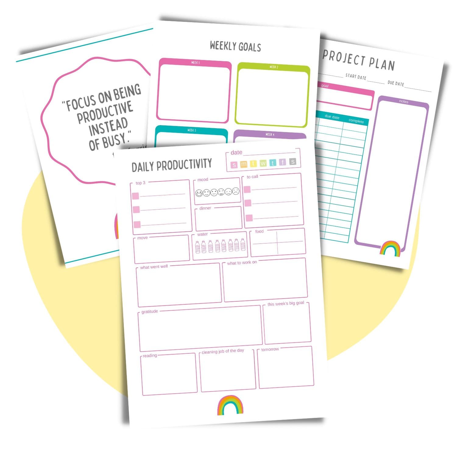 productivity planner pages