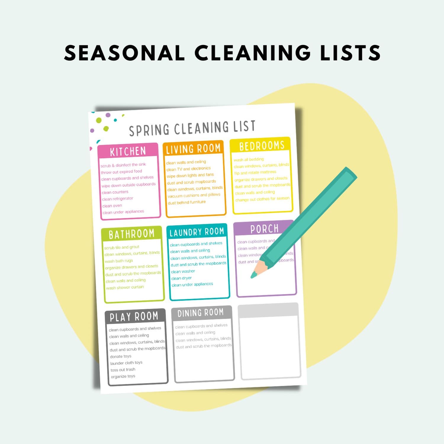seasonal cleaning lists
