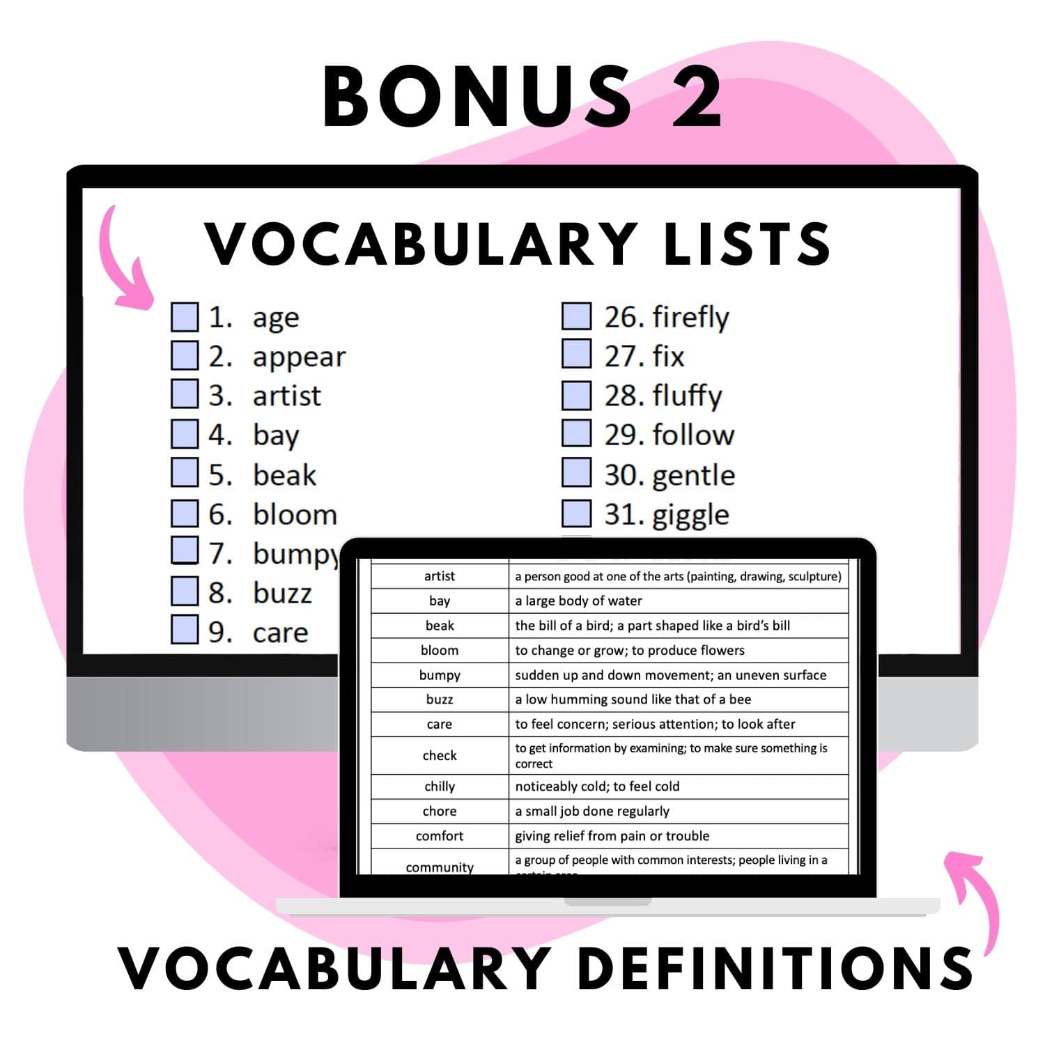 tier 2 vocabulary lists kindergarten