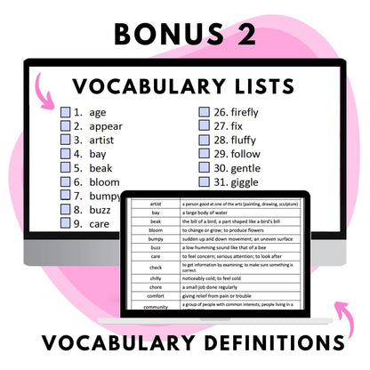 tier 2 vocabulary lists kindergarten