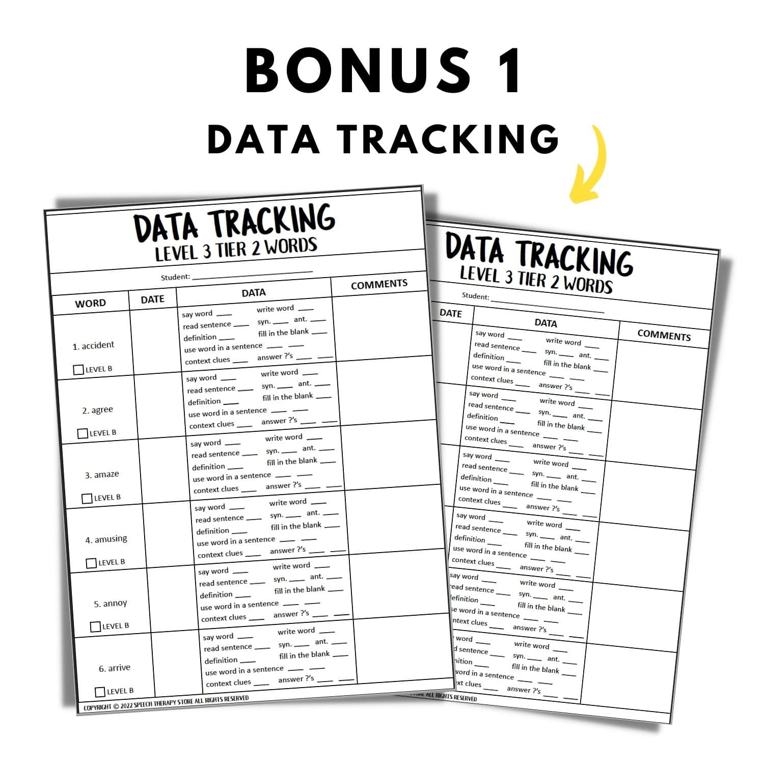 tier 2 words data tracking 2nd grade