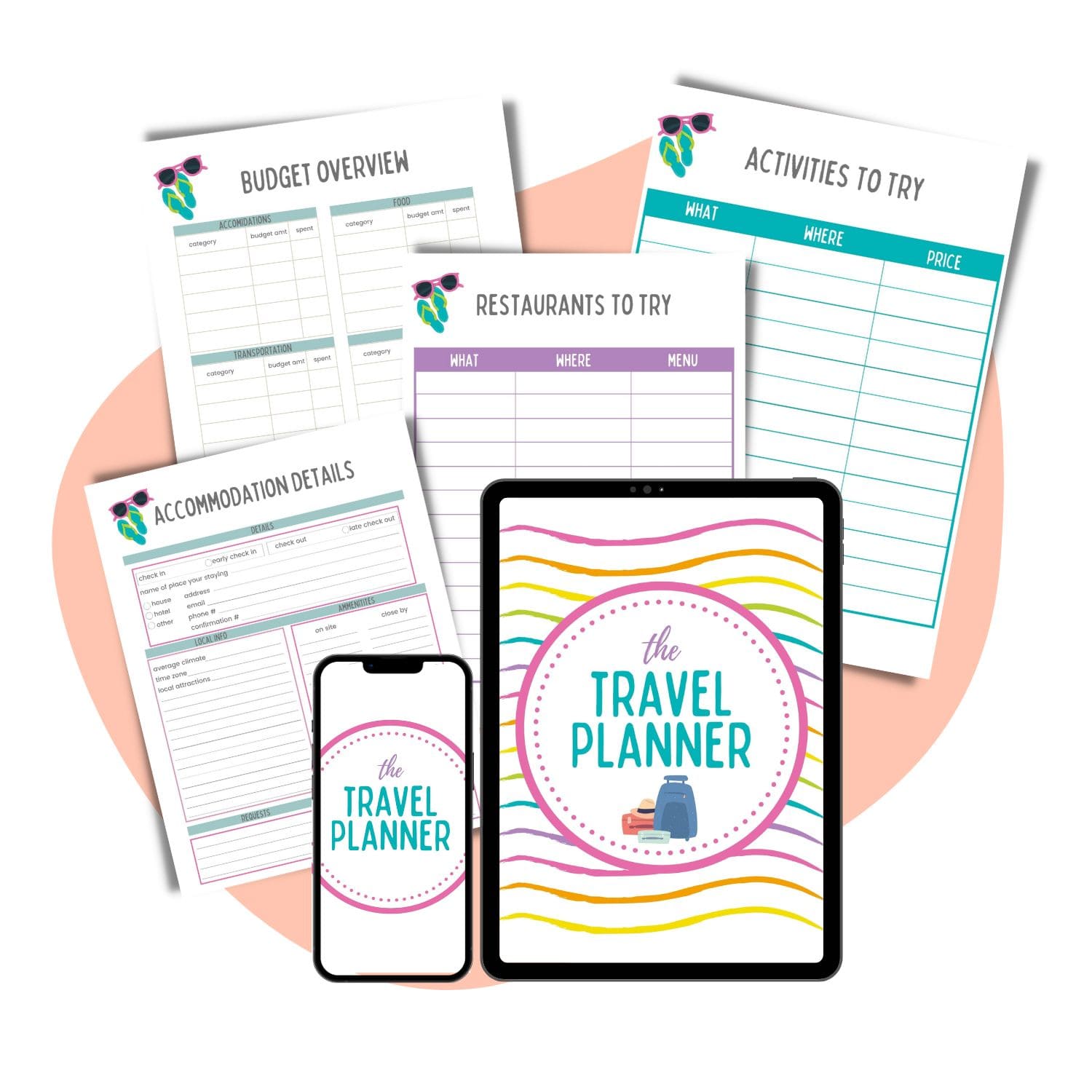 travel planner page lists
